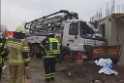 LKW in Rohbau Haus gefahren Huerth Argeles Sur Merstr TK P17